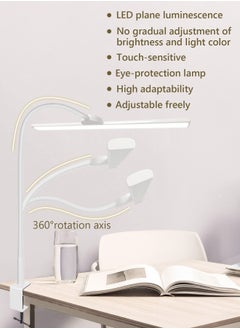 LOOPITYS Desk Lamp with Clamp,3 Color Modes,Flexible Gooseneck Clamp Light, EyeCaring 18W Touch +Remote Control Color Brightness,Timer for Office,Study,2180 LUX Energy Conservation (WHITE)  - Image 4