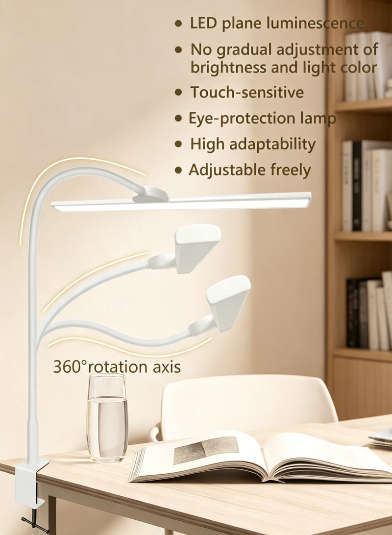 LOOPITYS Clip On LED Desk Lamp with Remote Control, 47cm Long Light Panel, Flexible Gooseneck Arm, 3 Color Modes & Dimmable Brightness, Eye Caring Table Light for Study, Office, Computer Work - Image 4