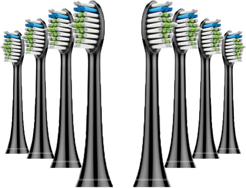 فرشاة استبدال، رأس متوافق مع فرشاة الأسنان الكهربائية PH (8 قطع أسود)