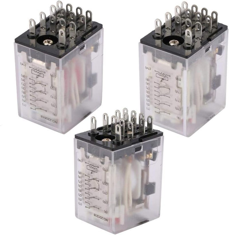 klarako Intermediate Relay, BEMM4C 14 Pin 5A Mini Power Intermediate Relay Electromagnetic Relay with Red Indicator Light (220VAC) - Image 5