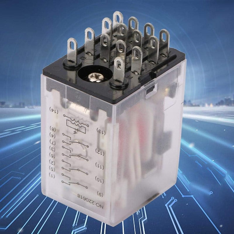 klarako Intermediate Relay, BEMM4C 14 Pin 5A Mini Power Intermediate Relay Electromagnetic Relay with Red Indicator Light (220VAC) - Image 2