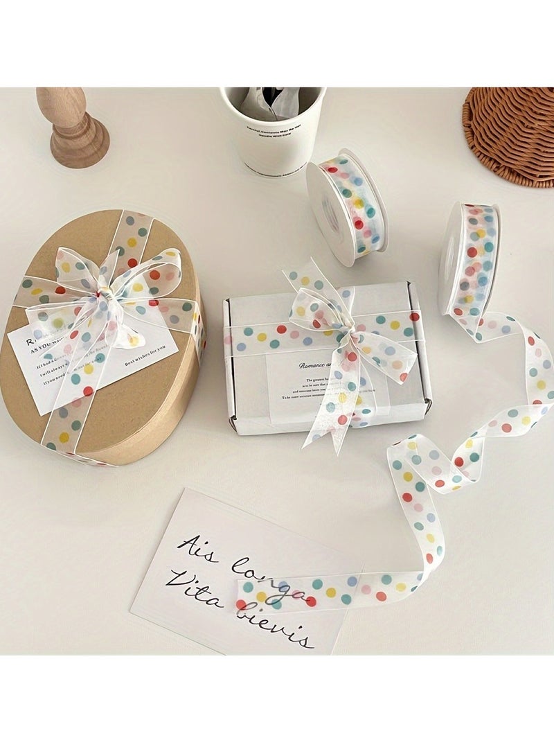 Generic 1 pc 1m Fashion Polka Dot Ribbon - Colorful gift wrapping and decorative ribbon for festivals, birthdays, weddings etc  - Image 1