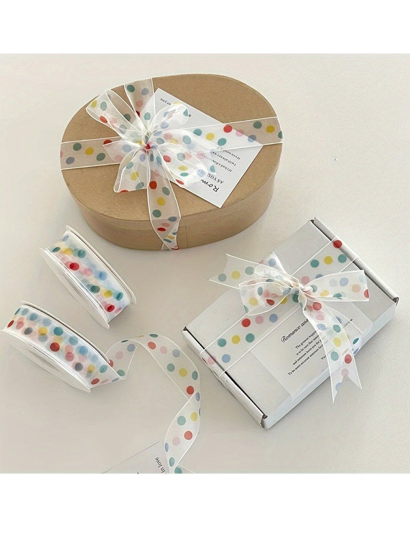 Generic 1 pc 1m Fashion Polka Dot Ribbon - Colorful gift wrapping and decorative ribbon for festivals, birthdays, weddings etc  - Image 2
