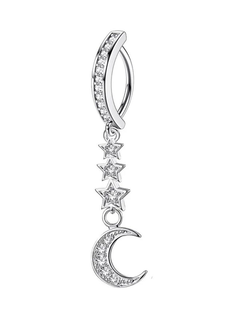 Chillspace 5 Pcs 14G Stainless Steel Belly Button Ring for Women 316L Surgical Steel Butterfly Snake Evil Eye Heart CZ Opal Dangle Belly Button Rings Simple Reverse Navel Rings Body Belly Piercing Jewelry  - Image 4