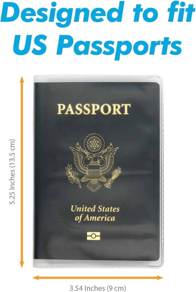 Millennial Essentials Frosted Passport Cover Plastic Passport Protector Vinyl ID Card Protector Case Holder Travel Pack of 6 - Image 3