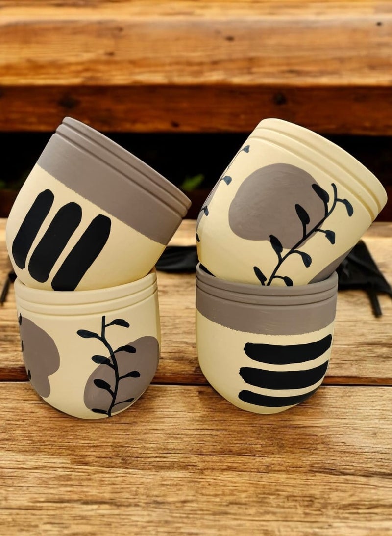 كلور زون بوتري 4 أواني زراعة فخارية - ديكور المكتب وإكسسوارات المطبخ وديكور المنزل - Image 4