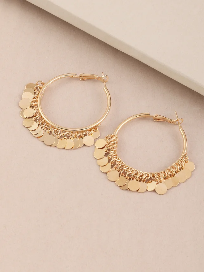 Take Two Take Two Round Tassel Hoop Earrings