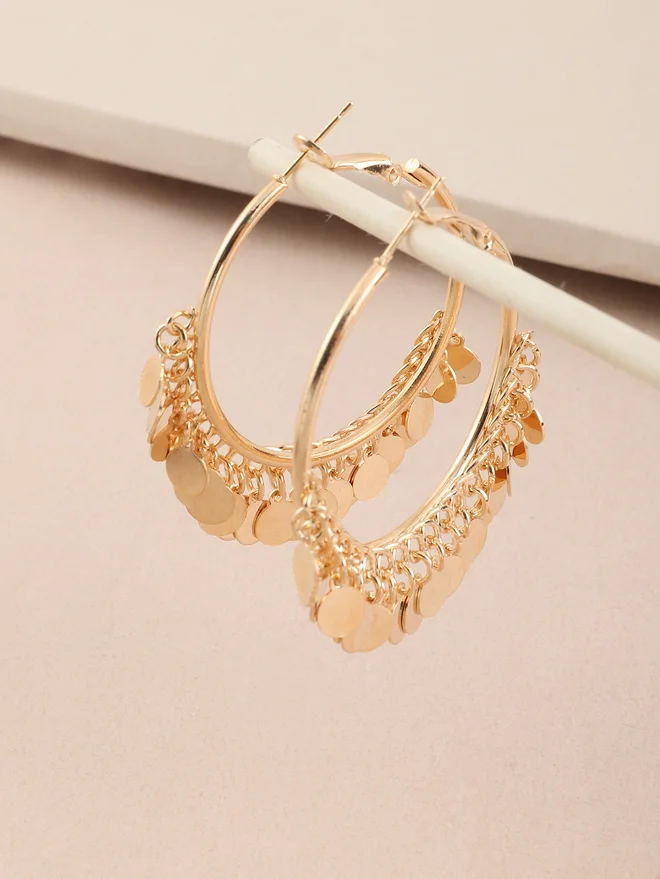 Take Two Take Two Round Tassel Hoop Earrings