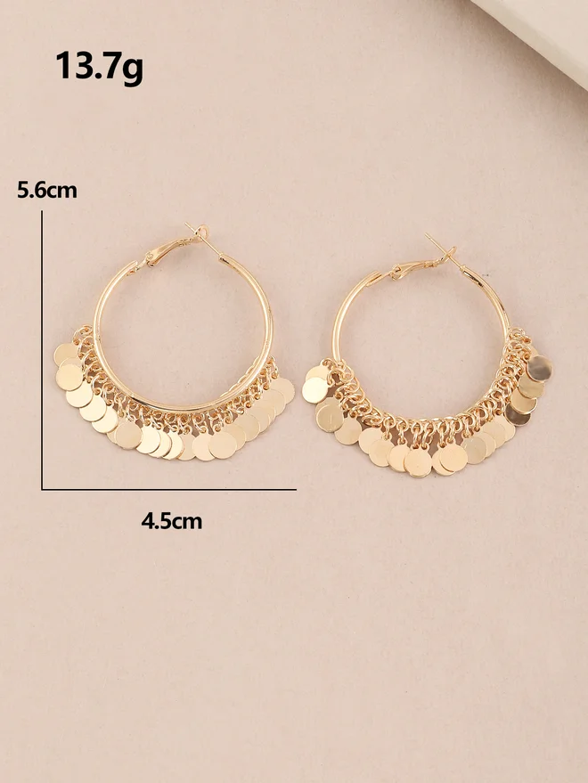 Take Two Take Two Round Tassel Hoop Earrings