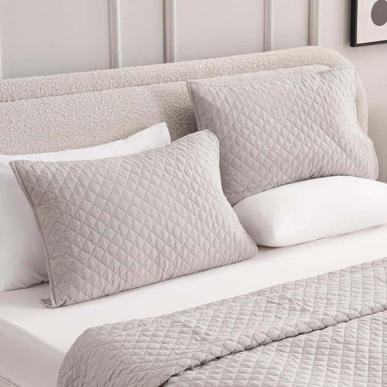Pan Home طقم أغطية سرير من 3 قطع من Vintage Diamond مقاس 220×240 سم - رمادي فاتح - Image 4