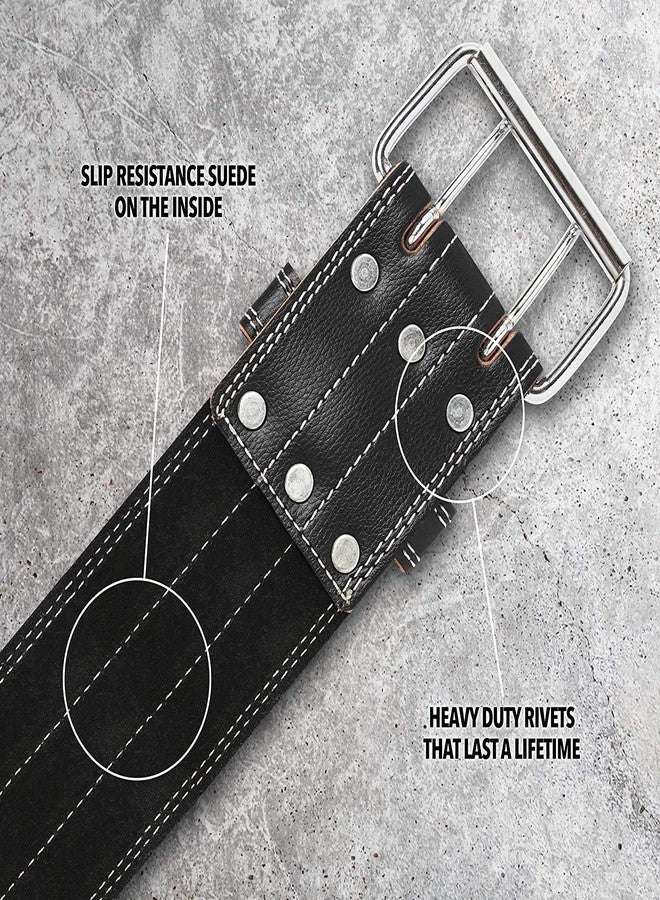 Wearslim® Professional Genuine Leather Weight Lifting Belt 10mm Thickness | 4 Inches Wide | M[26-32 Inch] - Image 5