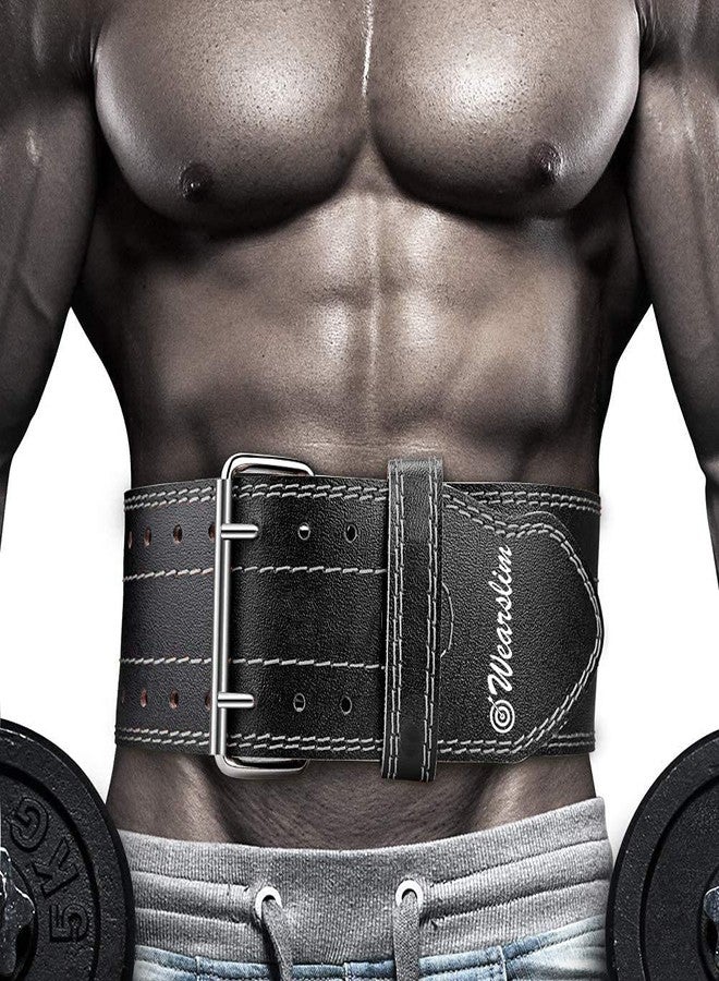 Wearslim® Professional Genuine Leather Weight Lifting Belt 10mm Thickness | 4 Inches Wide | M[26-32 Inch] - Image 1