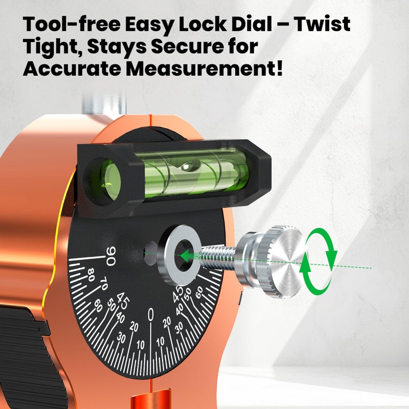 Nuvium Upgraded Pipe Center Finder, Y-Shape Base with Fully Embedded Magnets, Dial Bubble Protractor â€“ No Tools,Pipe Marking Tool for 0.4" and Above, Pipefitter Tool for Accurate Center Marking - Image 3