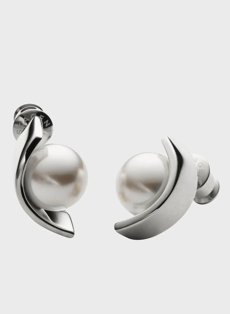 Skagen Pearl Stud Earrings