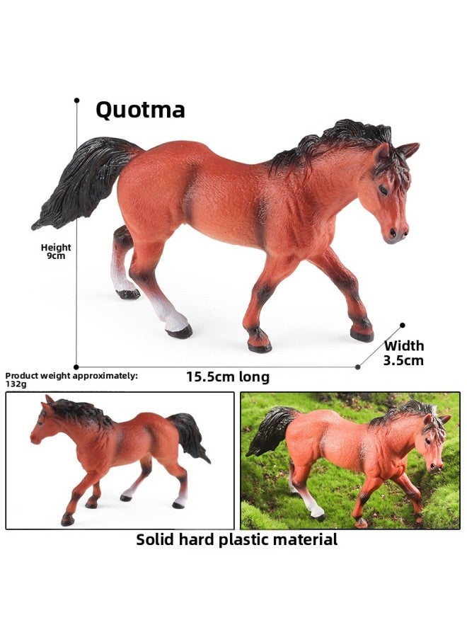 Solid Realistic Animal Horse Model Foal Stallion Black Horse Wild Children's Cognitive Toys Wild Animal Models-Color:M-3771 Quarter Horse (maroon)  - Image 1