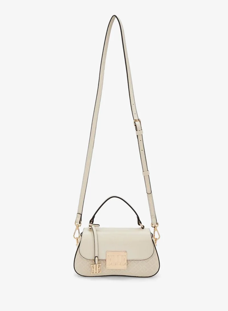 ايل Monogram Embossed Satchel Bag With Detachable Strap
