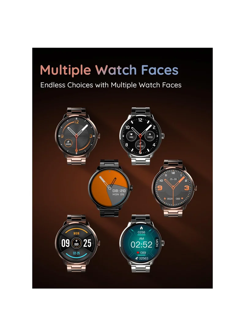 بيبل Core 1.53" Smartwatch for Men and Women, HD Infinite Display, Bluetooth Calling, HR & SpO2 Monitoring, Zen Mode, Ambient Sound Detection, In-Built Games, Alarm & Notification