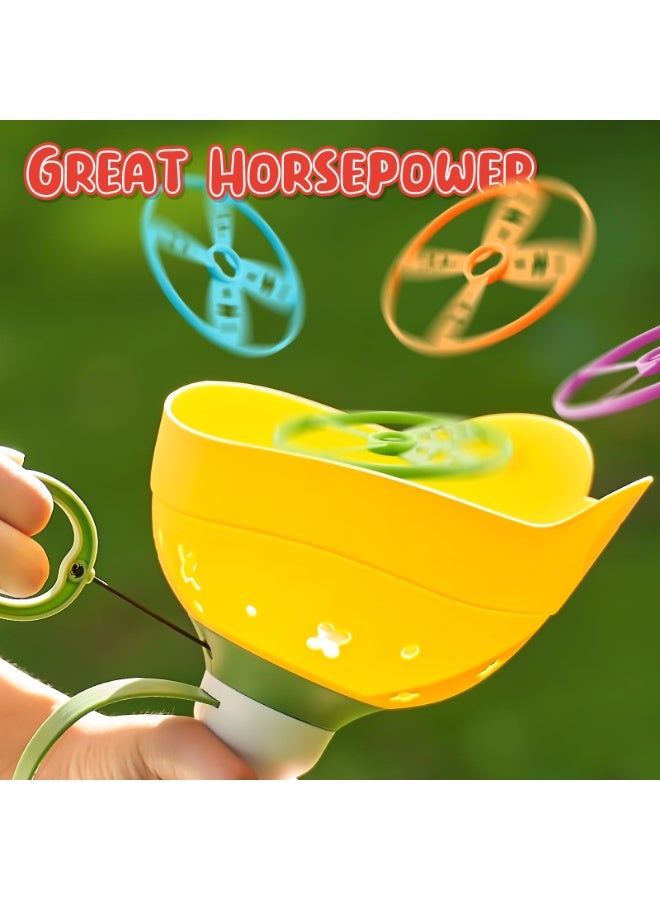 Halamodo 2 PCS سحب اليد قرص الطيران اللعب، في الهواء الطلق الدوارة LED التوهج أفضل ألعاب بوي، مع 12 الصحن الطائر، الألعاب الخارجية للأطفال، لعبة التقاط يدوية، لعبة مطاردة الطفل للأولاد والبنات، ألعاب الأسرة المرح في الهواء الطلق، الأصفر/الأحمر، 14*23 سم - Image 4