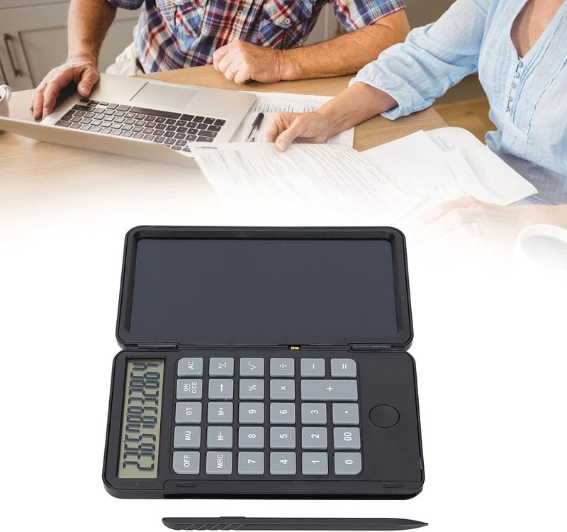 Scientific Calculator, Rechargeable with 6.5 Inch LCD Display and Writing Pad Notepad, Portable Desk Calculator for Office, Business, Home Use (Black) - Image 3