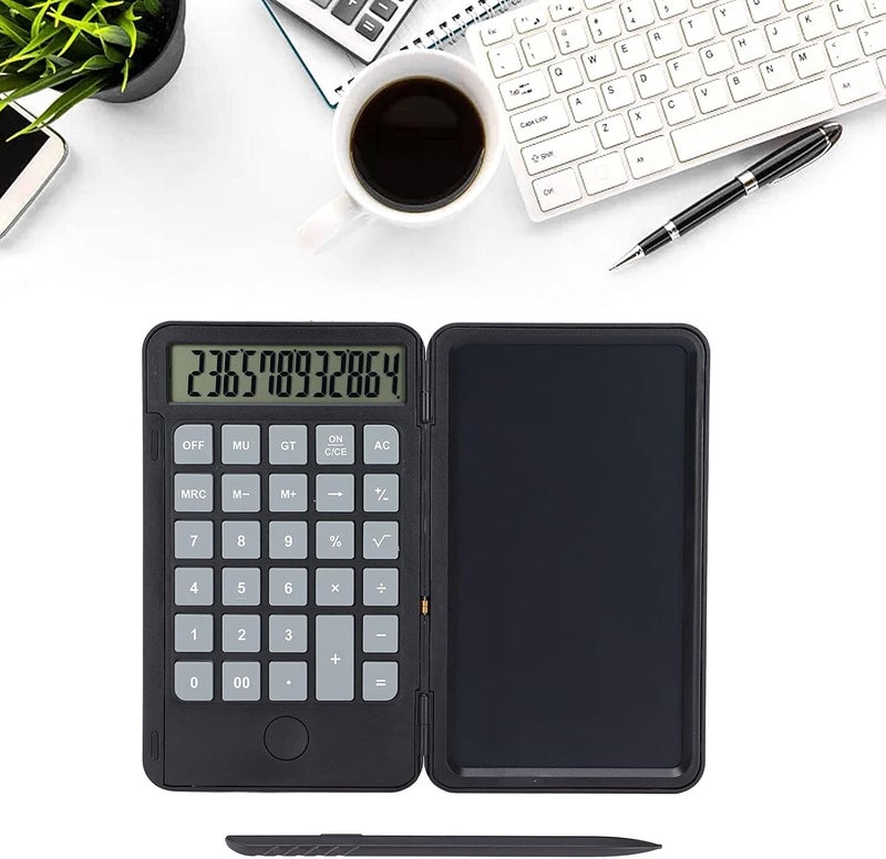 Scientific Calculator, Rechargeable with 6.5 Inch LCD Display and Writing Pad Notepad, Portable Desk Calculator for Office, Business, Home Use (Black) - Image 4