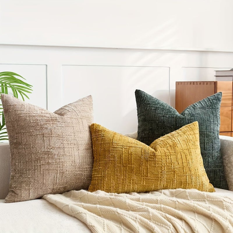 30x50cm Dark Gray Bamboo Chenille Cushion Cover Pillowcase Solid Color For Living Room Bedroom Sofa Without Pillow Core - Image 4