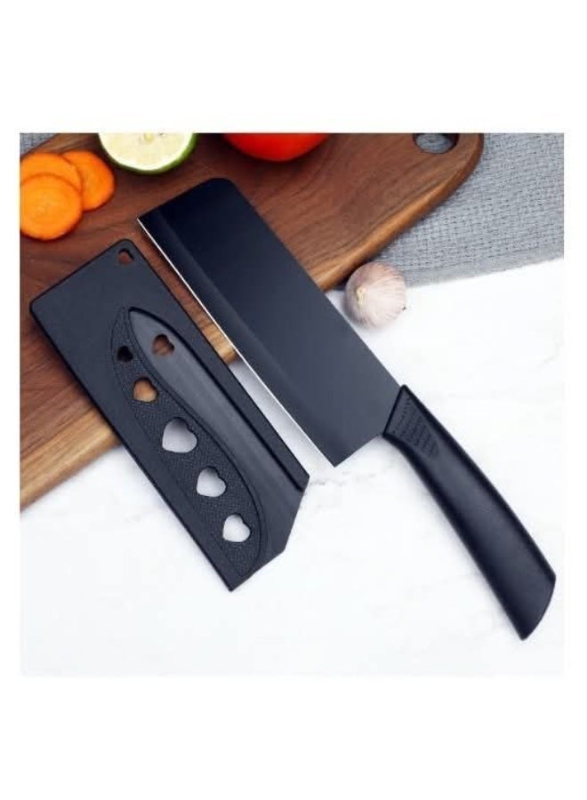 Kitchen Knife – High Carbon Stainless Steel Knife with Printed Blades, Sharp Chef's Knife and Utility Knives with Nonstick Coating for Kitchen Use (Matte Black) - Image 4