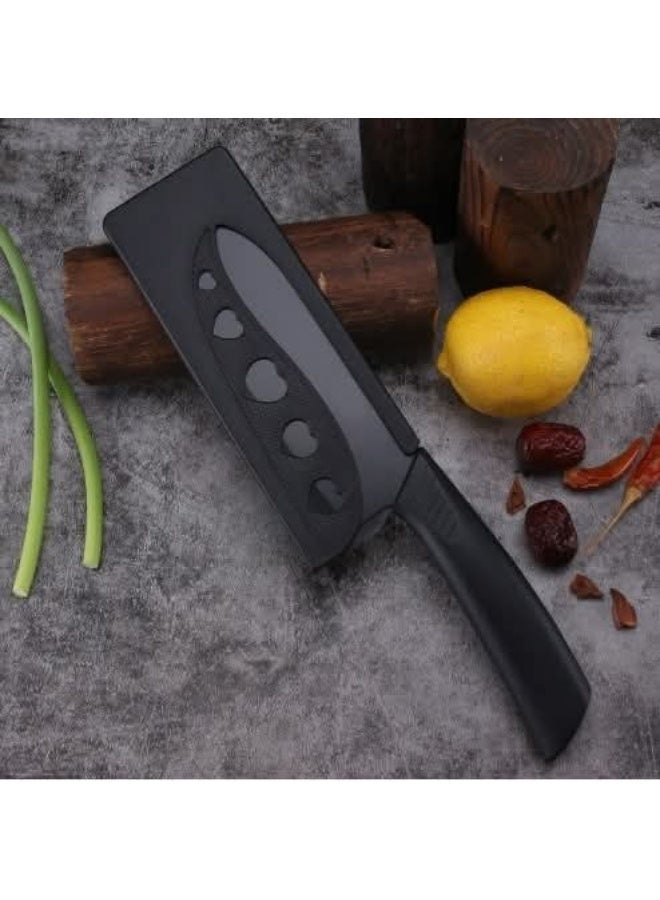 Kitchen Knife – High Carbon Stainless Steel Knife with Printed Blades, Sharp Chef's Knife and Utility Knives with Nonstick Coating for Kitchen Use (Matte Black) - Image 2
