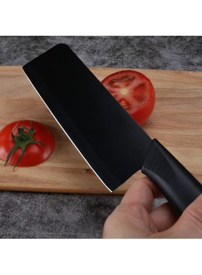 Kitchen Knife – High Carbon Stainless Steel Knife with Printed Blades, Sharp Chef's Knife and Utility Knives with Nonstick Coating for Kitchen Use (Matte Black) - Image 3