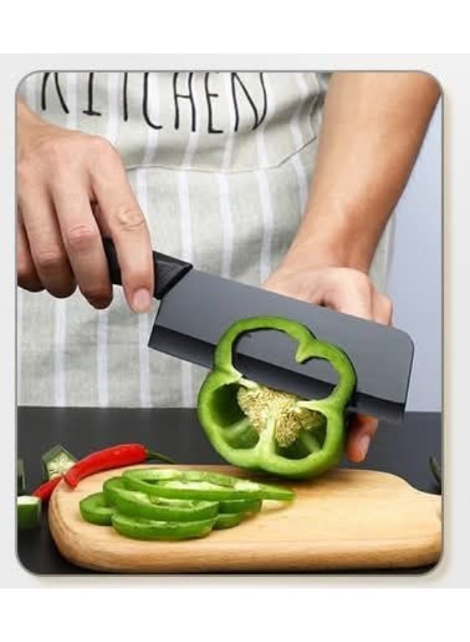 Kitchen Knife – High Carbon Stainless Steel Knife with Printed Blades, Sharp Chef's Knife and Utility Knives with Nonstick Coating for Kitchen Use (Matte Black) - Image 5