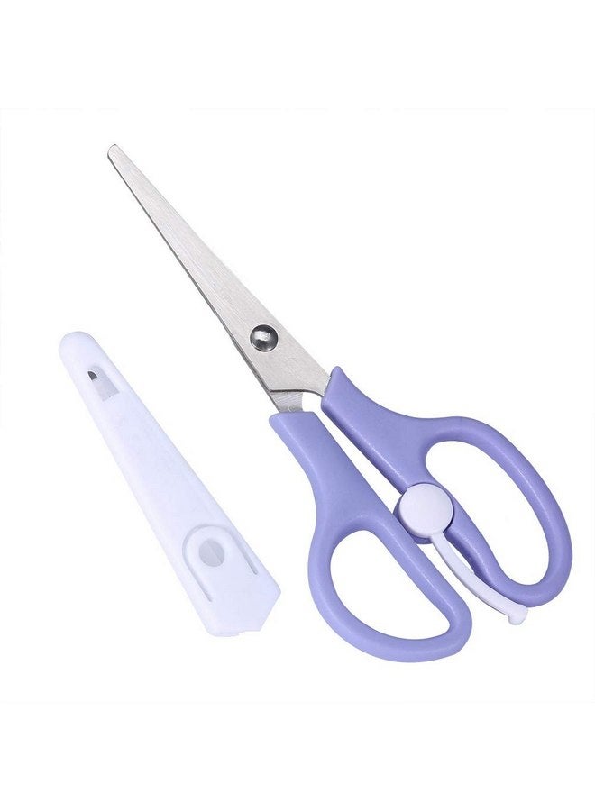 Hztyyier Food Shears Stainless Steel Baby Scissors Food Scissor with Plastic Cover for Toddlers, Preschool Training Kids Scissors() - Image 1