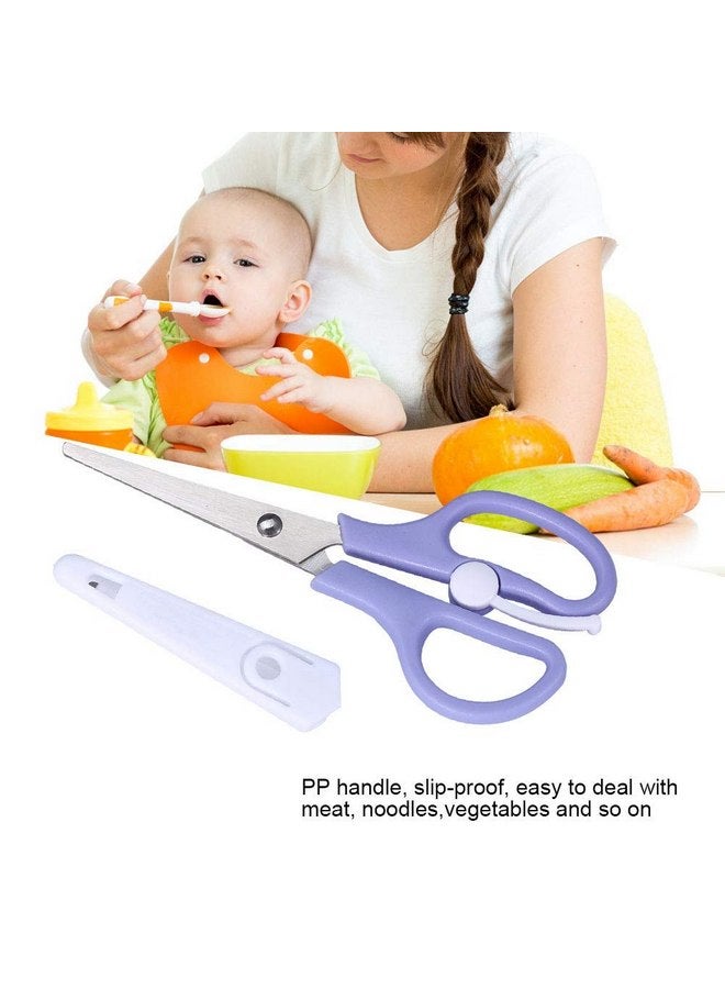 Hztyyier Food Shears Stainless Steel Baby Scissors Food Scissor with Plastic Cover for Toddlers, Preschool Training Kids Scissors() - Image 3