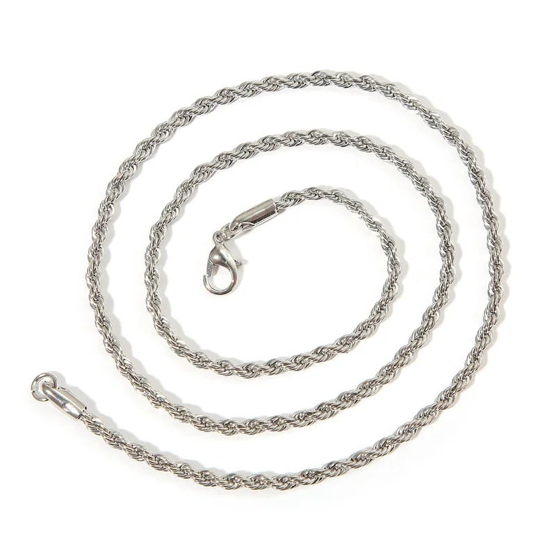Ay New Simple Classic Rope Chain for Men Women Necklace Casual Punk Stainless Steel Figaro Twisted Cuban Chain Necklace Jewelry - Image 5