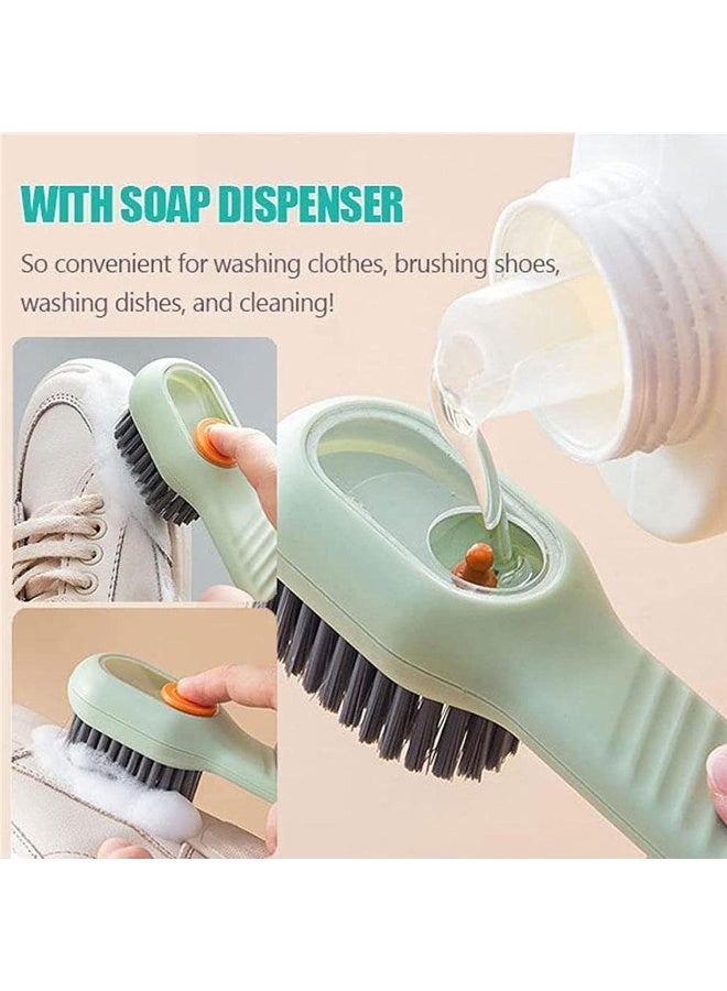 ECVV Multifunctional Shoe Brush with Liquid Box, Liquid Adding Soft Fur Cleaning Brush, Long Handle Automatic Liquid Adding Cleaning Brush - Image 2