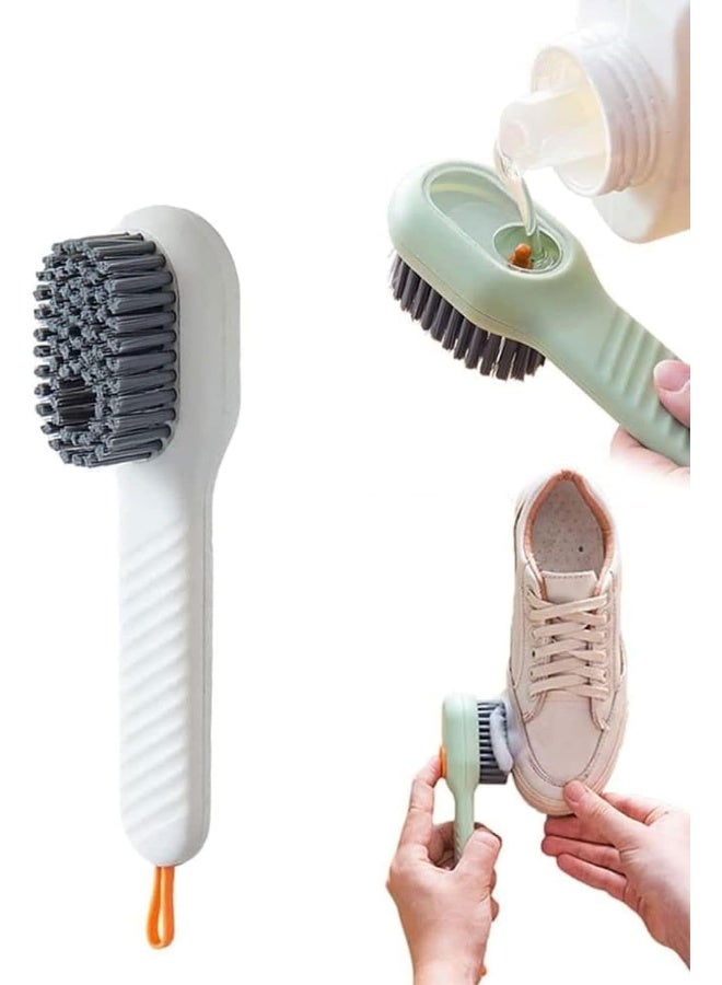 ECVV Multifunctional Shoe Brush with Liquid Box, Liquid Adding Soft Fur Cleaning Brush, Long Handle Automatic Liquid Adding Cleaning Brush - Image 1