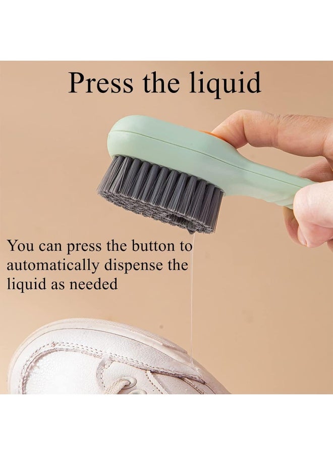 ECVV Multifunctional Shoe Brush with Liquid Box, Liquid Adding Soft Fur Cleaning Brush, Long Handle Automatic Liquid Adding Cleaning Brush - Image 3