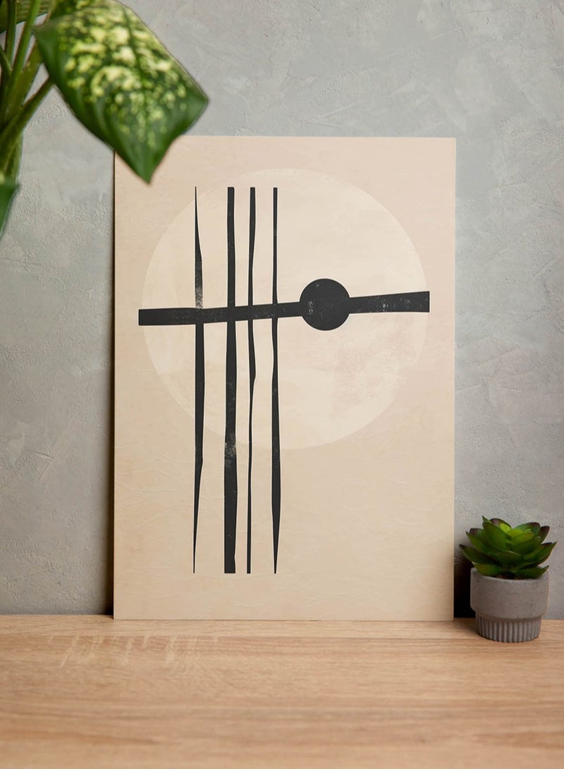 مودكلاس لوحة جدارية تصميم تجريدي بإطار خشبي - Image 1