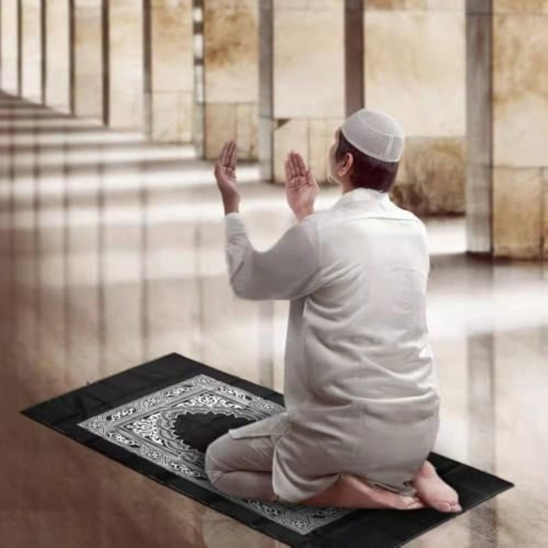 Al-Salat Travel Pocket Prayer Mat, Portable Muslim Rug, Water Proof, Foldable, Portable in Pouch with Qibla Compass, Assorted - Image 2