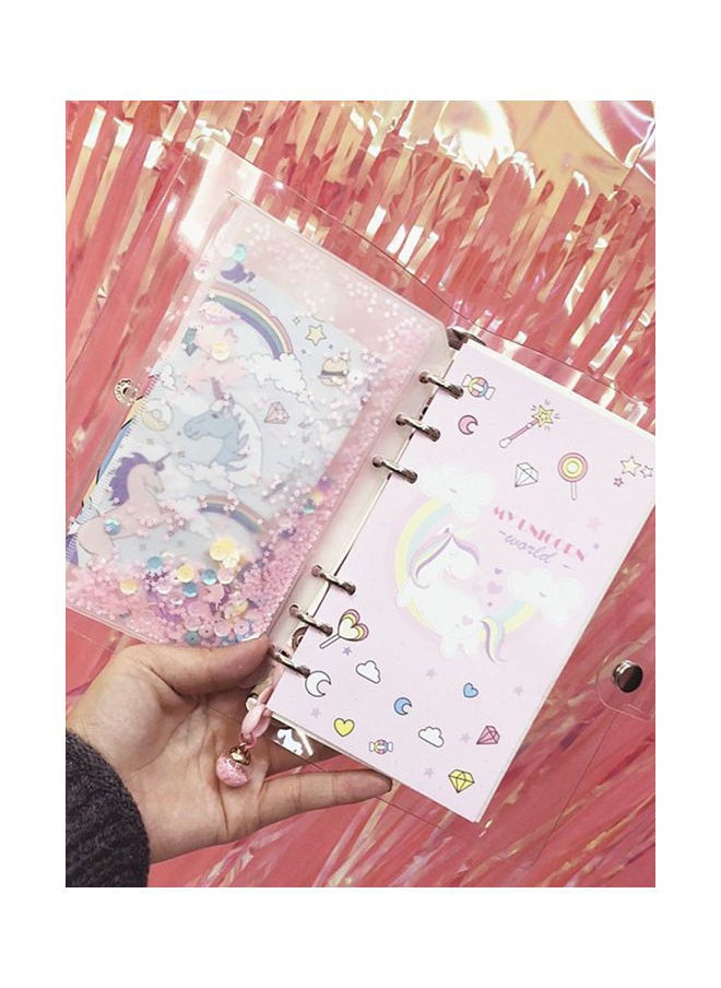 NIBEMINENT - Spiral Bound A6 Printed Notebook Pink/Yellow/Green - Image 1