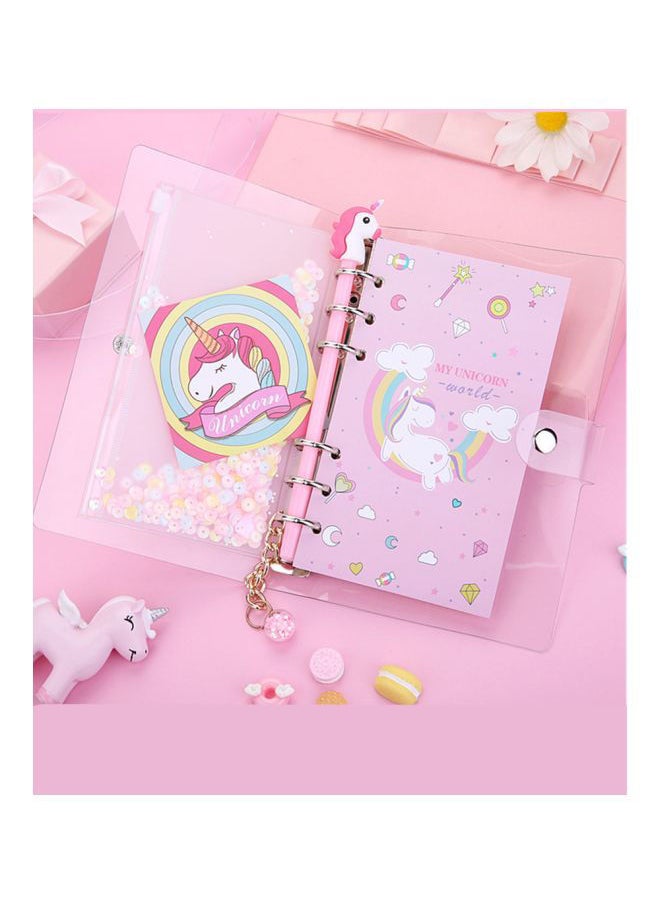 NIBEMINENT - Spiral Bound A6 Printed Notebook Pink/Yellow/Green - Image 1