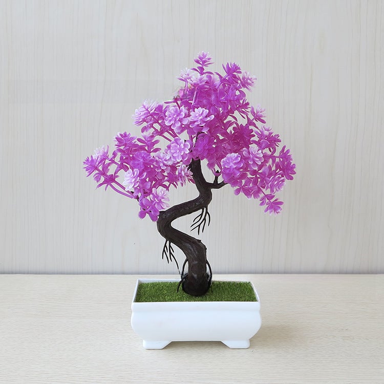 Generic Artificial Potted Plant Green Lush Decor Lotus color 