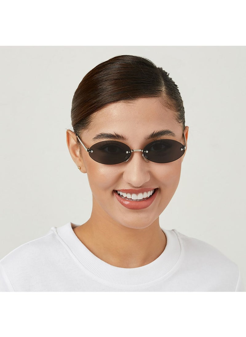 Blackout - JENNIFER Women Silver Sunglasses - Frame Material: Metal - Frame Color: Silver - Lens Color: Gray - Full Rim - Image 1
