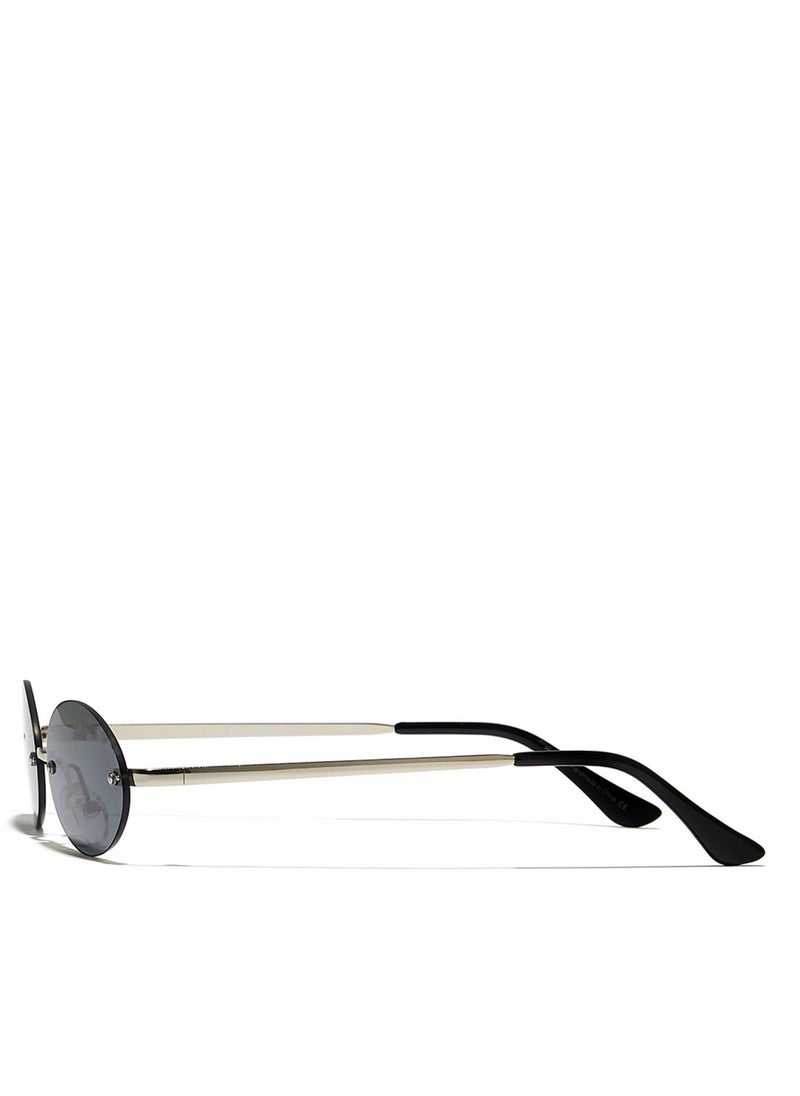 Blackout - JENNIFER Women Silver Sunglasses - Frame Material: Metal - Frame Color: Silver - Lens Color: Gray - Full Rim - Image 1
