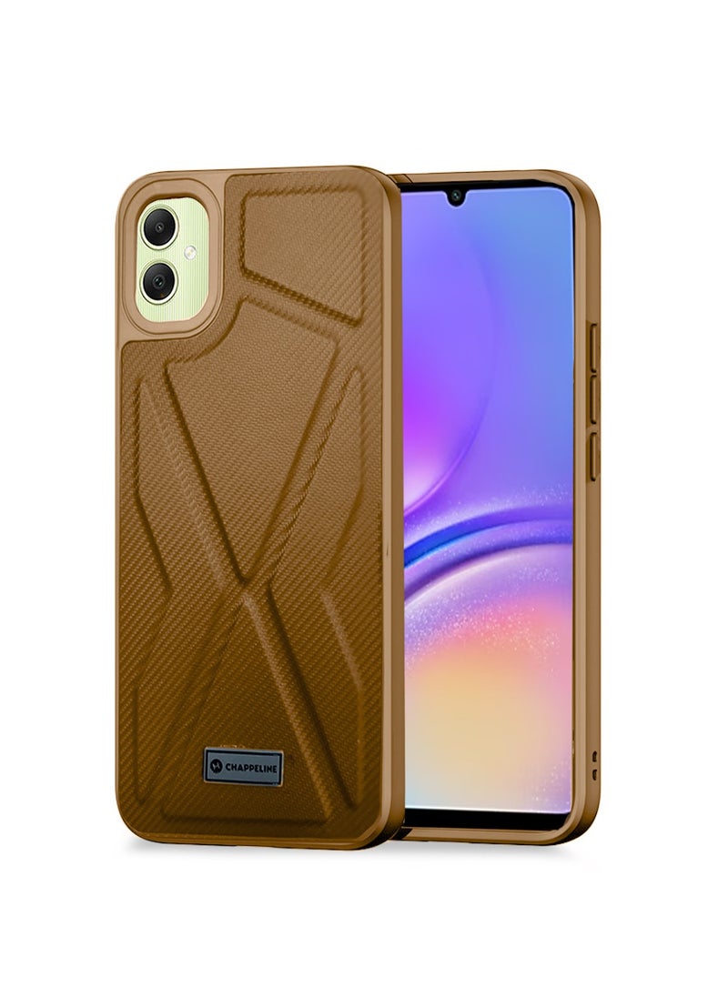 CHAPPELINE Soft Silicone Fabric Texture Case Cover For Samsung Galaxy A05 4G 2023 Brown  - Image 1