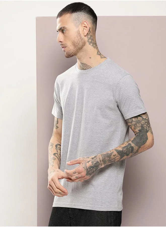 Dillinger Plain Cotton Regular Fit T-Shirt by Styli