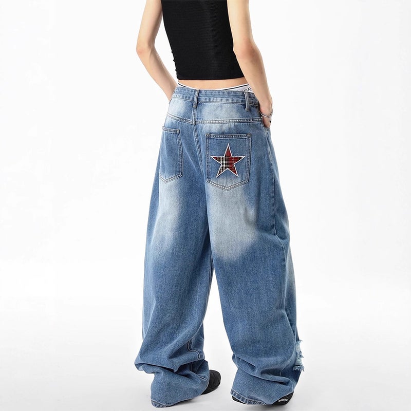 Unisex Classic Denim Jeans Loose Fit Daily Outdoor Wear - Image 4