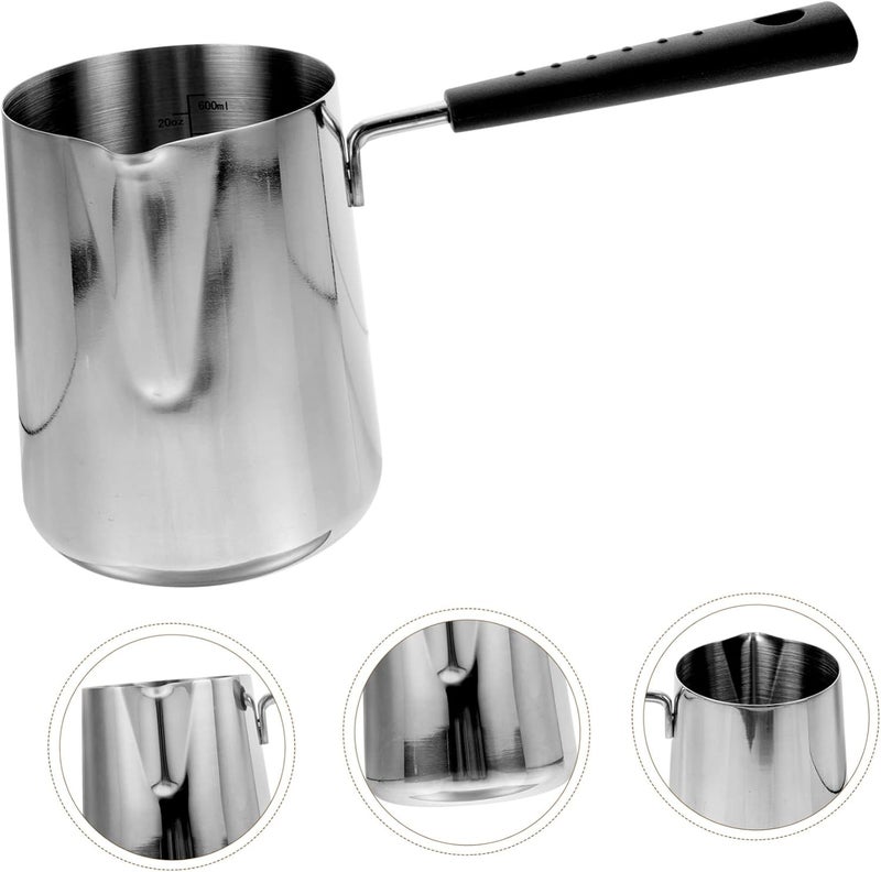 Amosfun Stainless Steel Small Saucepan Deepened Oil Pot with Long Handle for Heating Milk and Cooking Sauces Kitchen Essential - Image 5