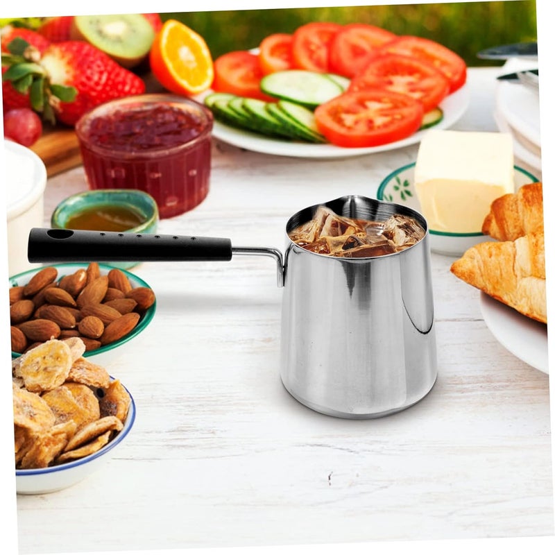 Amosfun Stainless Steel Small Saucepan Deepened Oil Pot with Long Handle for Heating Milk and Cooking Sauces Kitchen Essential - Image 4