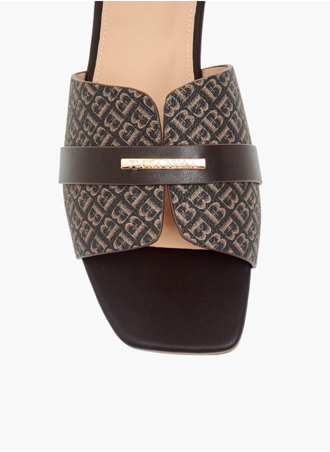 Flora Bella By Shoexpress Women Monogram Print Slip-On Sandals  - Image 4