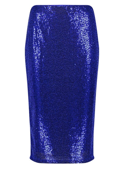 Midi skirt with all-over sequins