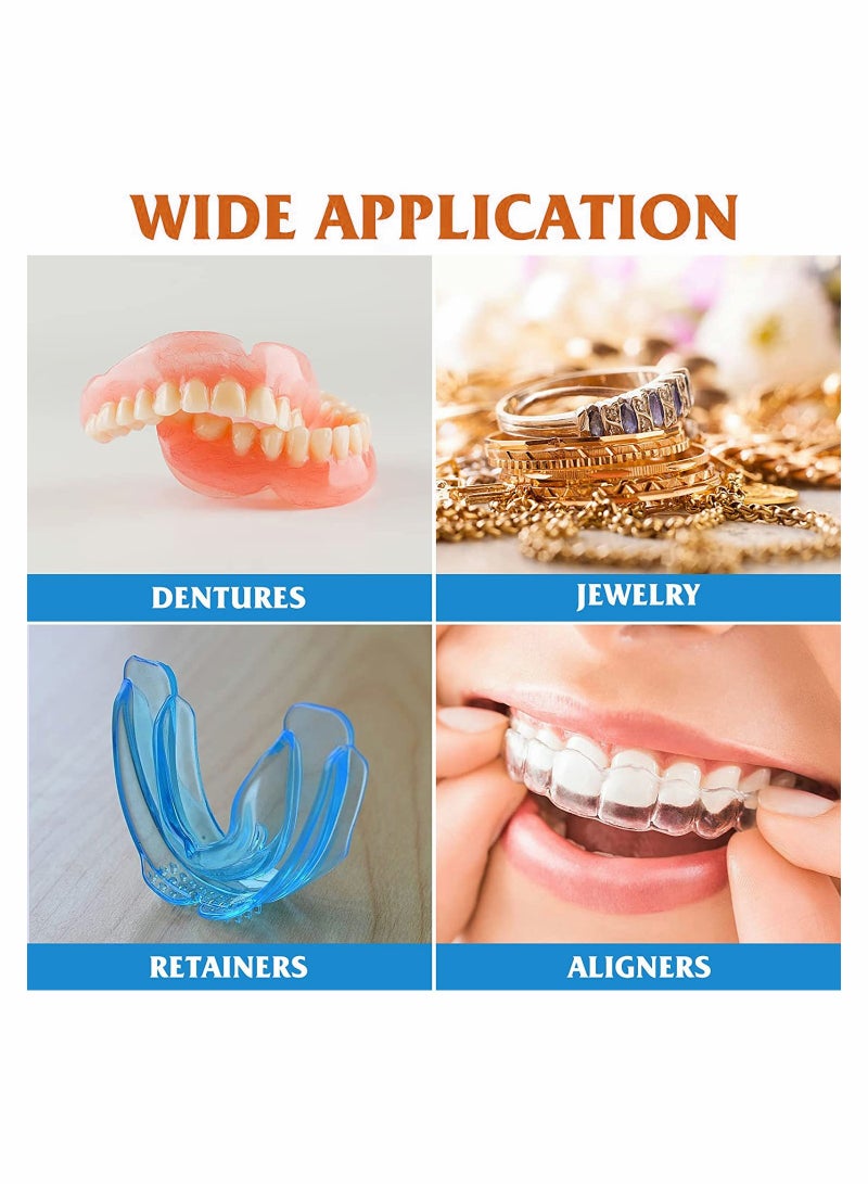 SYOSI Portable Ultrasonic Cleaner Professional Jewelry Manual 3 to 10 Minutes for Rings Watches Eyeglasses Denture Coins Razors Brushes - Image 3